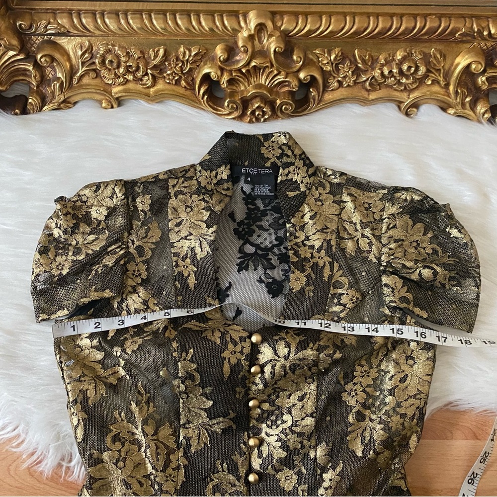 Etcetera Lace Button Down Top Blouse - Picture 5 of 9